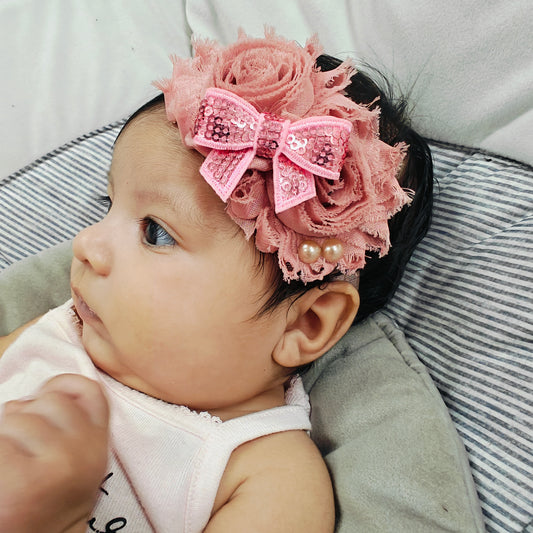 BABY HEADBAND (DUSTY ROSE)