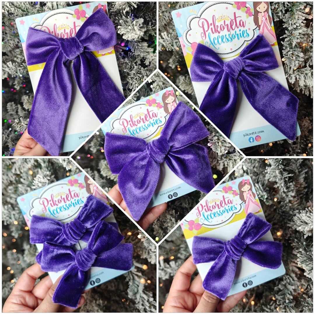 Purple Velvet BoWs